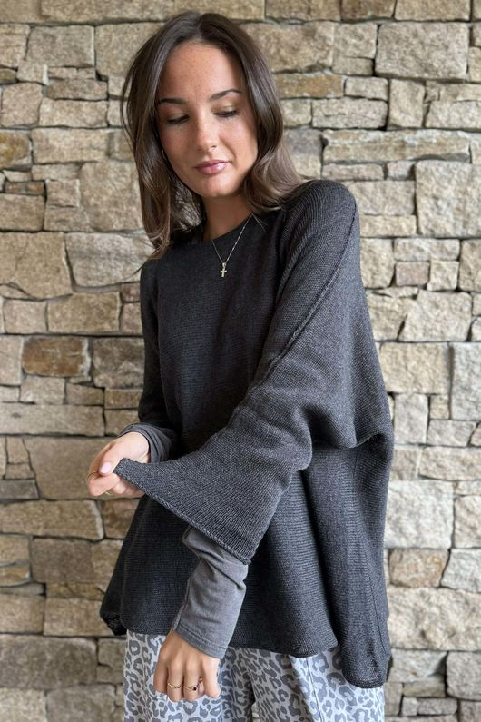 Conrad Slouch Cotton Knit Charcoal /30=